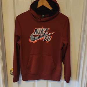 Nike Maroon Hoodie with Logo